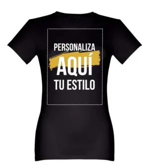 Camiseta-personalizada-Manga-Corta-Mujer-Negro-1 Camiseta personalizada Manga Corta Mujer